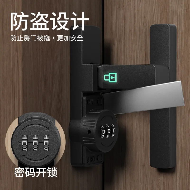 90度直角密码锁双开门衣柜房间室内酒柜锁扣推拉滑门锁柜门锁插销