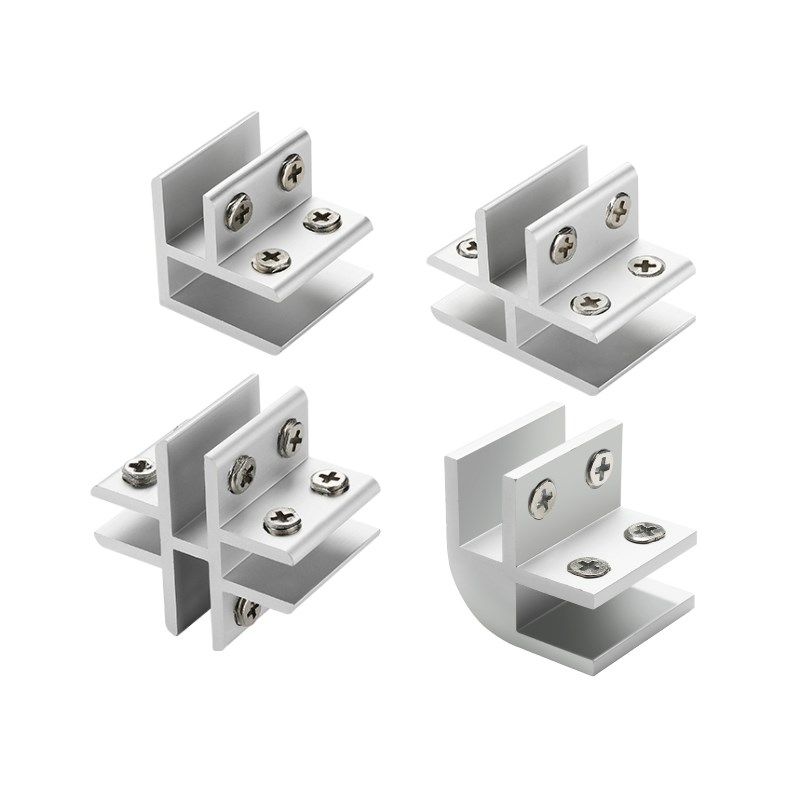 加厚十字铝合金玻璃夹展柜固定夹子玻璃连接件层板托实心合金配件