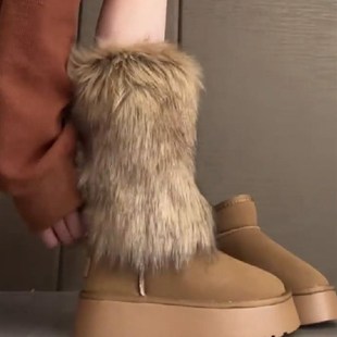 超级保暖皮草一点都不显臃肿 绝瞭 美拉德毛毛袜套真 家人们