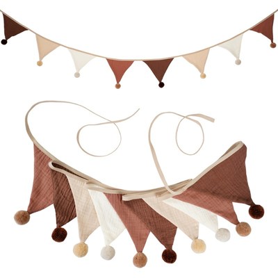 ins儿童房间布置装饰宝宝室内派对彩旗生日场景创意拉旗三角旗