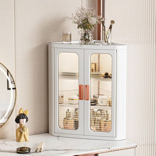 收纳柜多层家用客厅置物柜落地塑料三角防尘置物架零食玩具储物柜