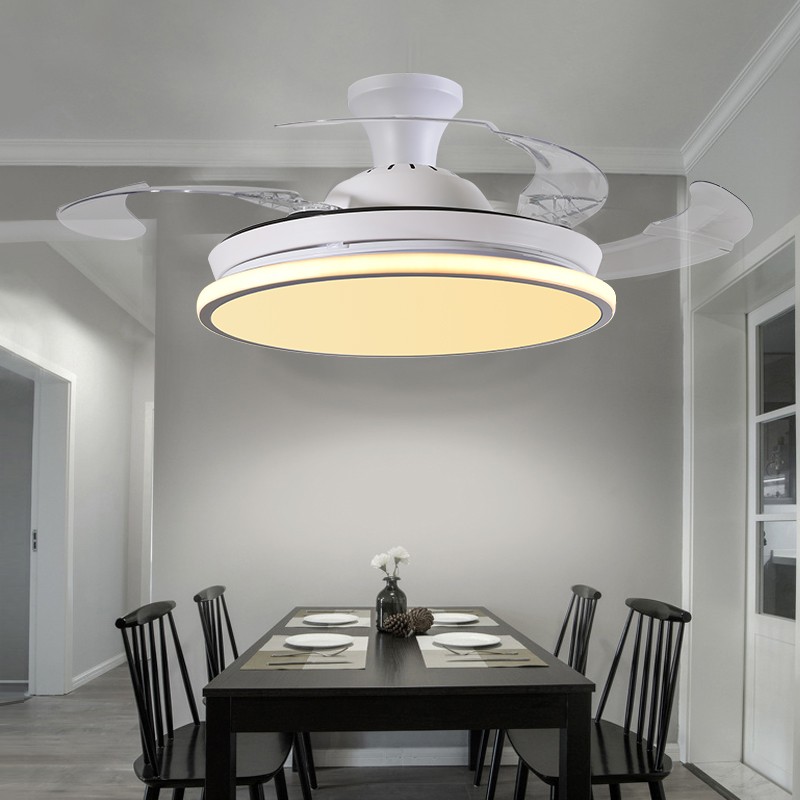 吸顶变频隐形风扇灯超薄简约低楼层E吊扇灯餐厅客厅风扇卧室吊灯