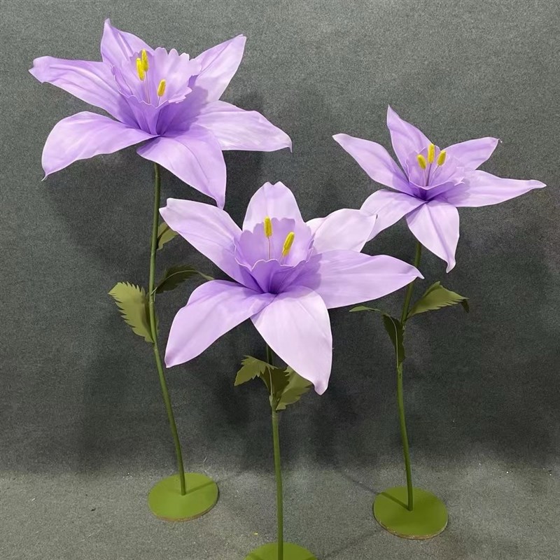 婚礼大型水仙路引摆件舞s台泡沫花百合立杆纸艺花装饰橱窗婚庆道