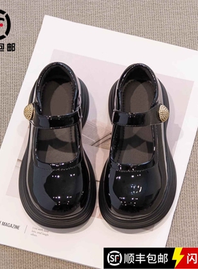 真皮女童小皮鞋春秋季新款儿童乐福鞋黑色软底鞋学院风公主演出鞋