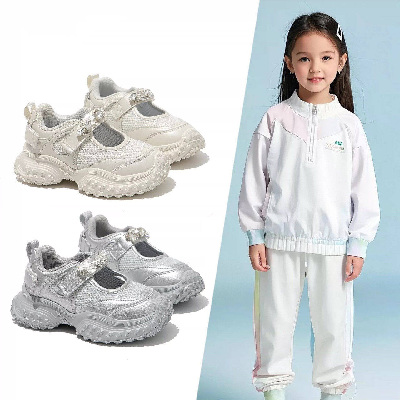 真皮女童运动鞋2026新款软底休闲鞋儿童小白鞋透气防滑学生板鞋子