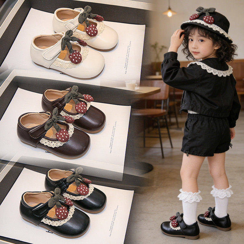 真皮女童洋气公主鞋2026春秋新款儿童软底浅口小皮鞋百搭舒适单鞋