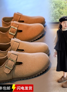 儿童皮鞋春秋新款休闲鞋男女童软底豆豆鞋时尚韩版勃肯鞋休闲单鞋