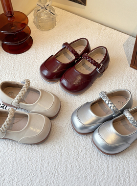 女童皮鞋2025春秋新款公主鞋儿童软底韩版豆豆鞋小女孩演出单鞋潮