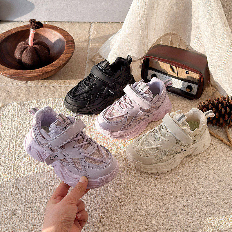 真皮儿童运动鞋2026春秋新款男女童轻便老爹鞋透气防滑休闲跑步鞋