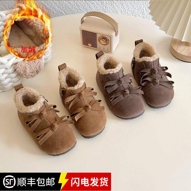 女童棉鞋冬季新款加绒保暖雪地靴
