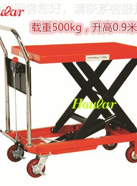 货PT500B手动现平台车动滚轴移台车PT500B5平00kg模具脚踏式升降