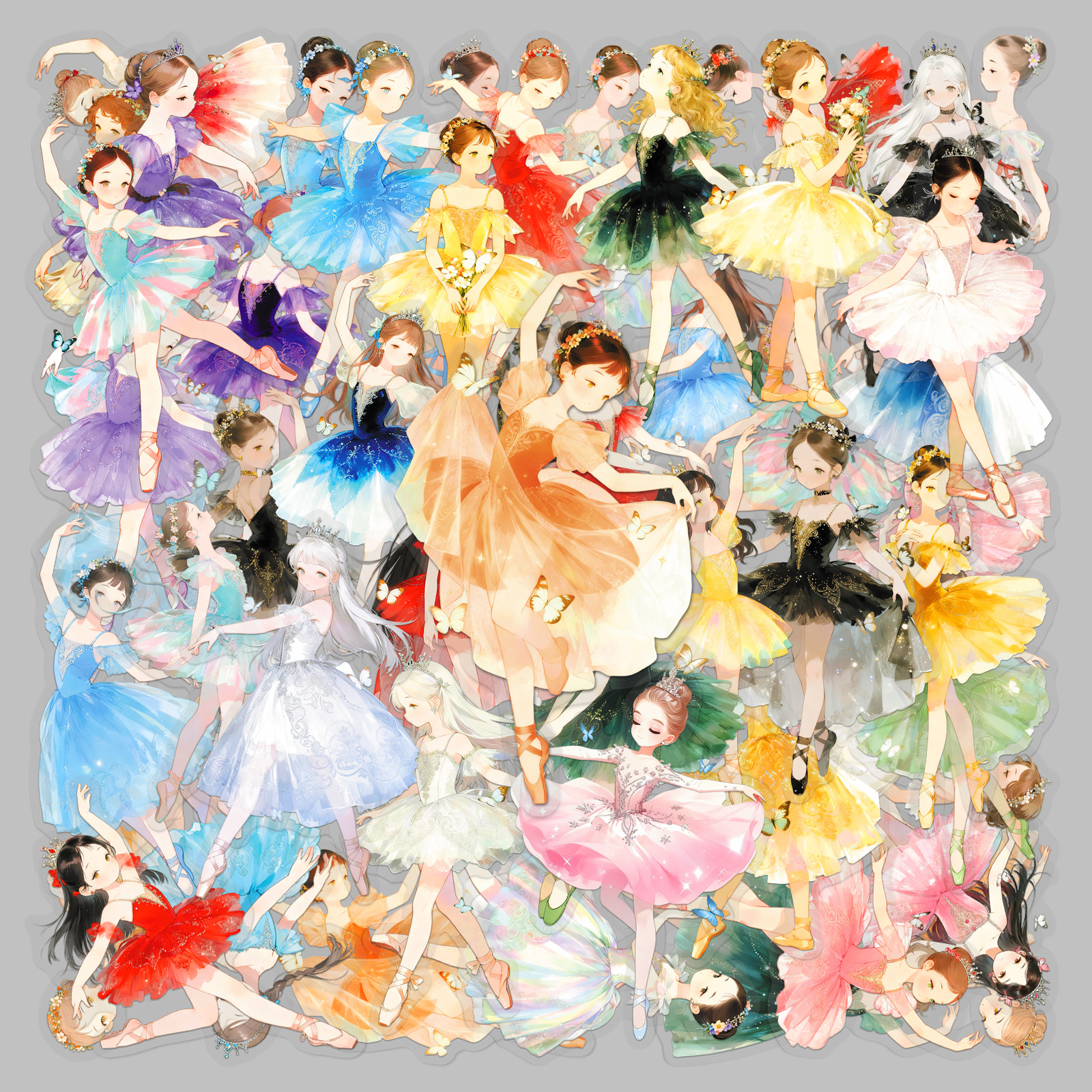 100张跳芭蕾舞女孩透明贴纸卡通舞蹈少女可爱Q版防水装饰平板电脑吉他滑板头盔旅行箱耳机壳文具咕卡手帐贴纸,文具电教/文化用品/商务用品,贴纸/立体贴纸,淘宝优惠券,粉丝福利购,淘宝优惠卷