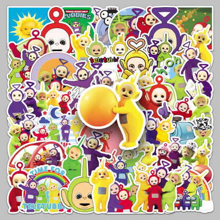 100张天线宝宝贴纸可爱儿童卡通动画创意图案装饰小贴画笔记本电脑手账diy咕卡桌面保温杯头盔自行车防水贴纸