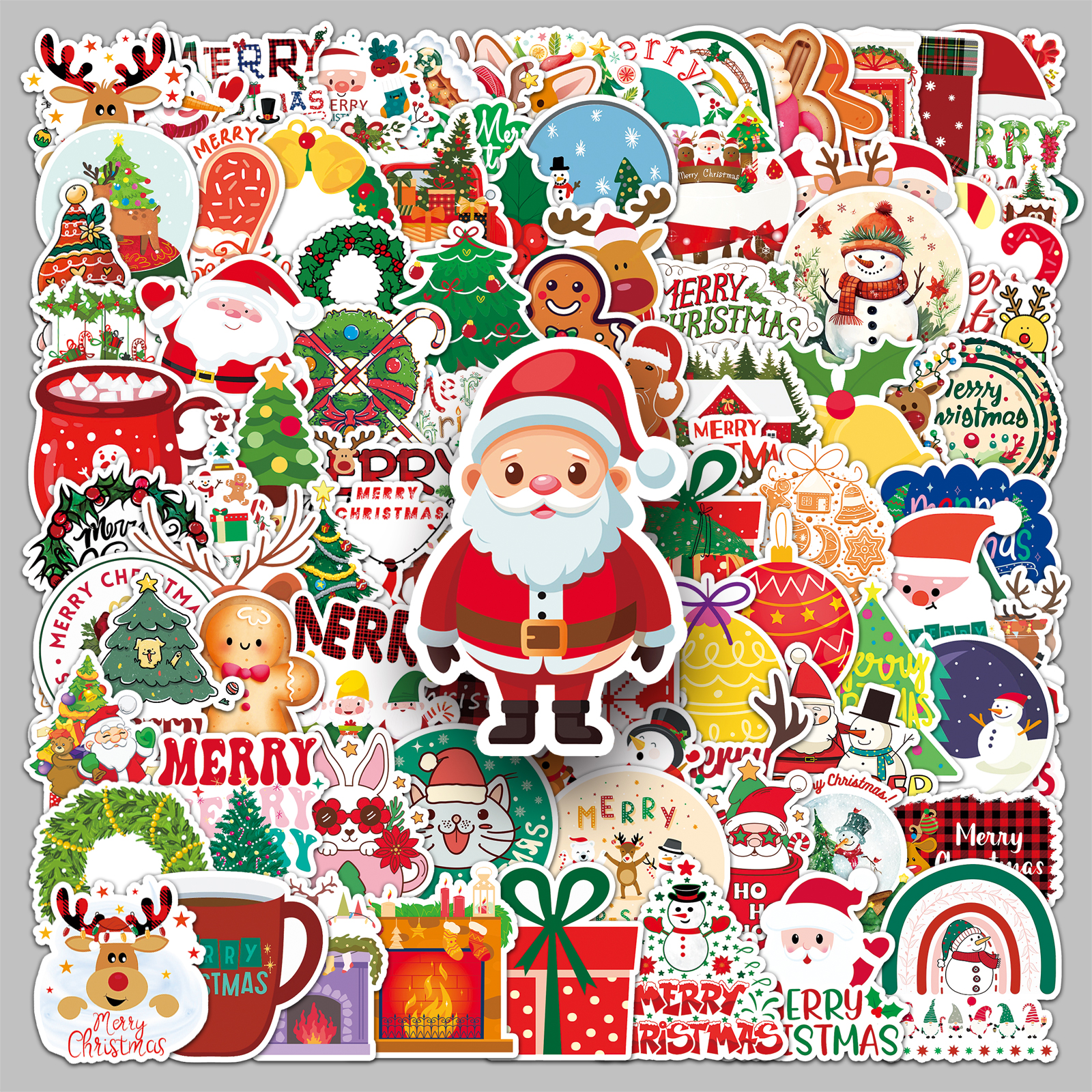 100张圣诞节节日氛围卡通贴纸