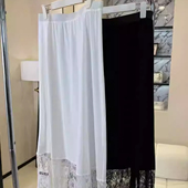 XYD71563百搭纯色超薄透气打底裙衬半身裙蕾丝拼接大码 半身裙