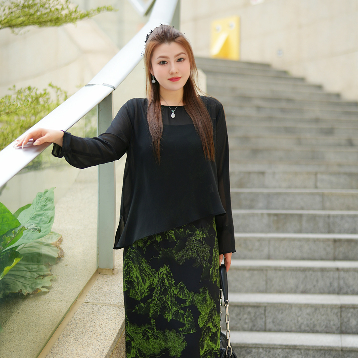 XYD71515/XYD71516中式气质黑罩衫吊带裙高级感静雅大码两件套装,女装/女士精品,大码套装,淘宝优惠券,粉丝福利购,淘宝优惠卷