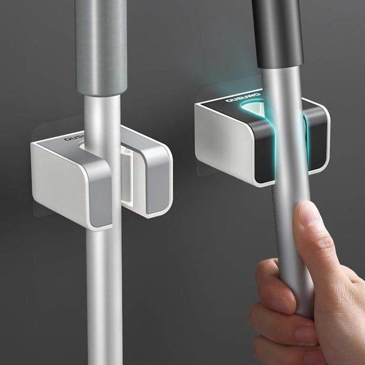 拖把挂钩免打孔壁挂卫生间强力固定卡扣拖把夹神器拖布挂架收纳架