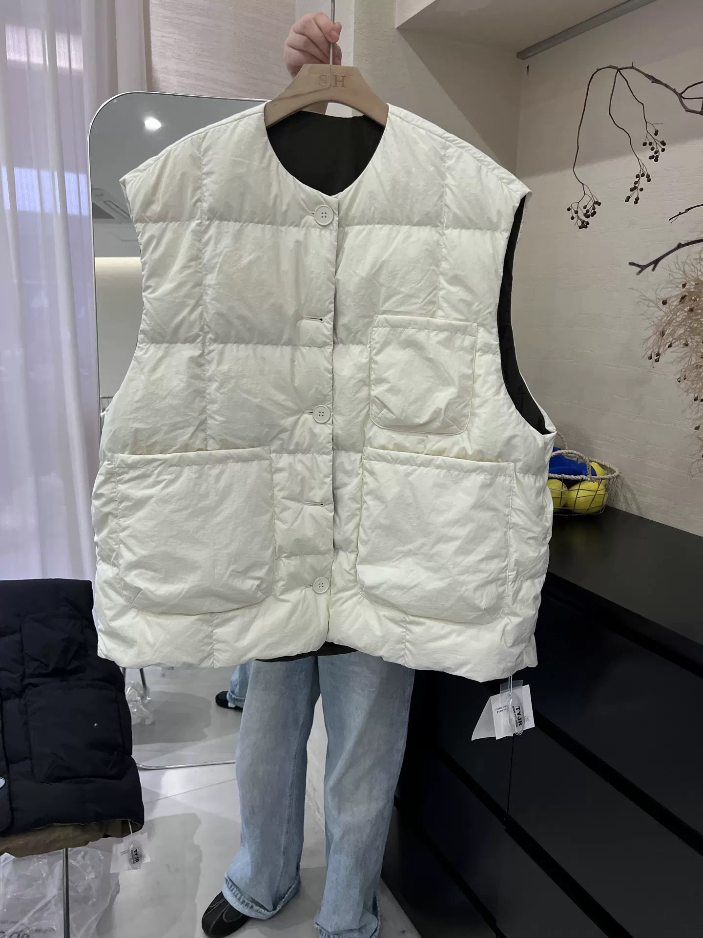 TY 2025秋冬新款韩国宽松保暖休闲羽绒服马甲女面包背心90白鸭绒