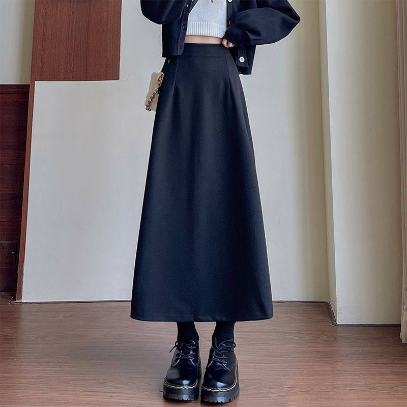 毛呢半身裙女秋冬季新款开叉中长裙子高腰显瘦大码时尚百搭包臀裙,女装/女士精品,大码半身裙,淘宝优惠券,粉丝福利购,淘宝优惠卷