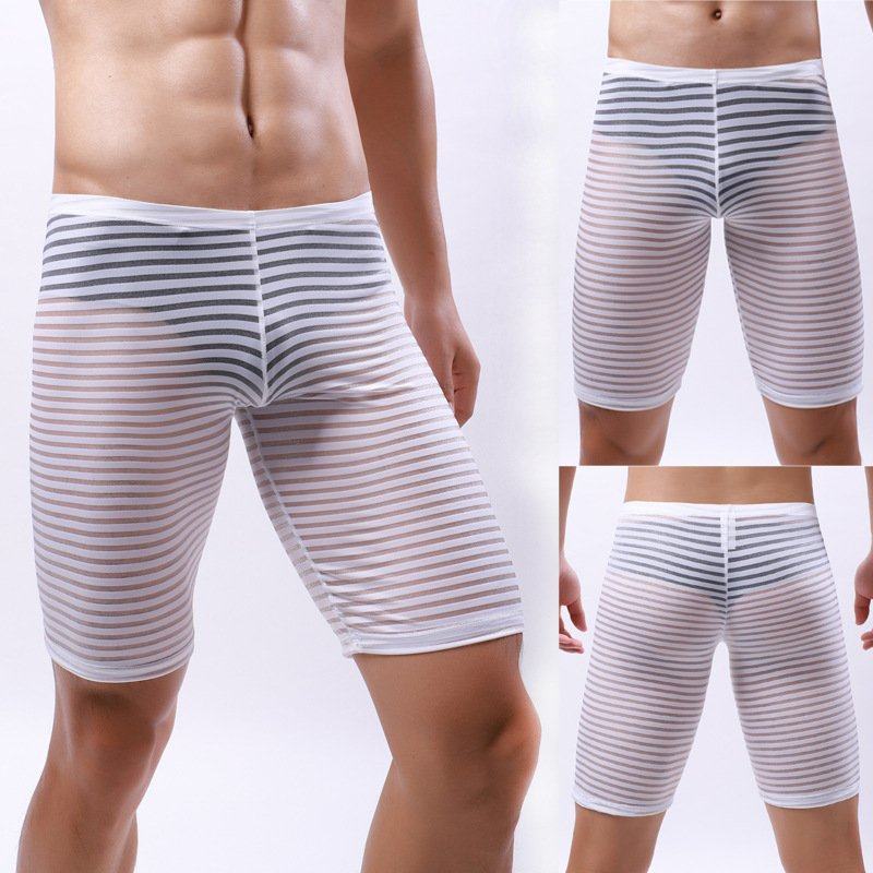 平角裤男款 性感间条时尚透气舒适网纱内裤加长中国制造C6011,女士内衣/男士内衣/家居服,男阿罗裤,淘宝优惠券,粉丝福利购,淘宝优惠卷