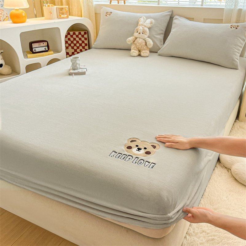 冬季加厚牛奶珊瑚绒床笠单件加绒面全包床套儿童床垫保护罩三件套,床上用品,床笠,淘宝优惠券,粉丝福利购,淘宝优惠卷
