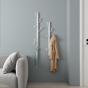 #K8衣帽架挂h墙立式墙上挂衣架免打孔壁挂式竖排挂钩衣架服装店展