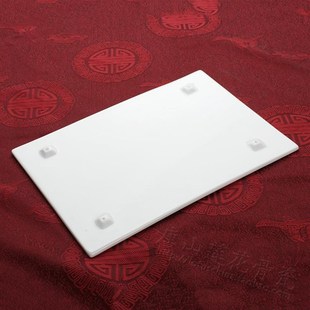 10~16英寸带足平板 纯白u色骨瓷平盘 长方形纯平盘 透光骨瓷西餐