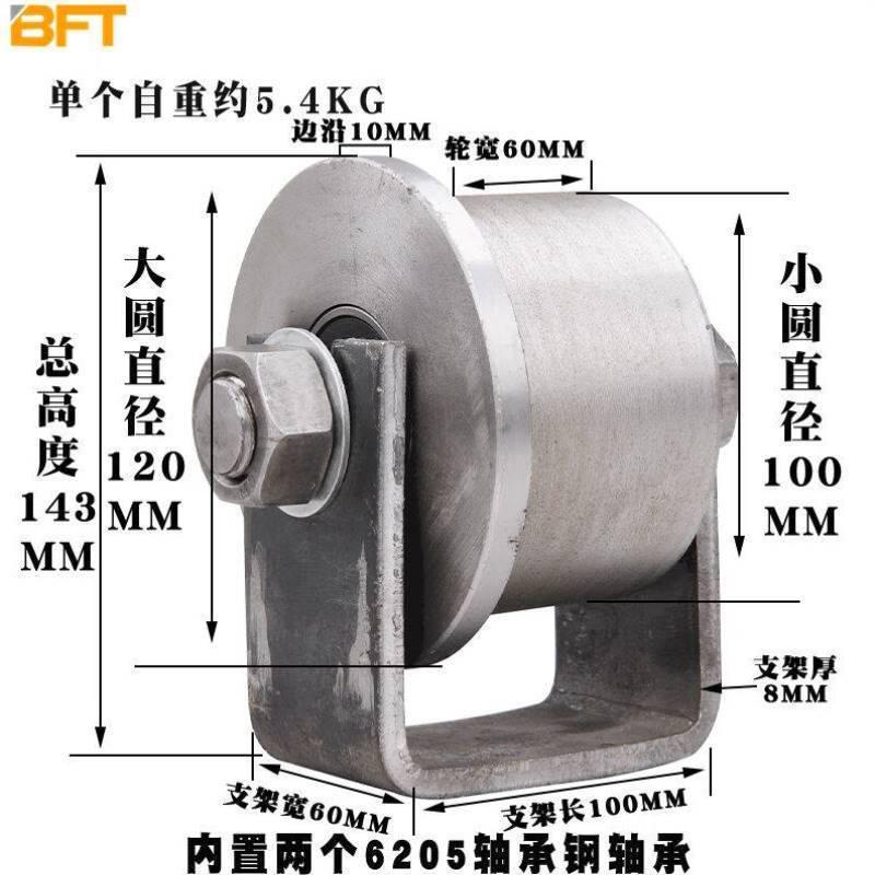 贝傅特1b20单边宽60带支架重型实心轨道轮垃圾车地铁矿山工字钢大