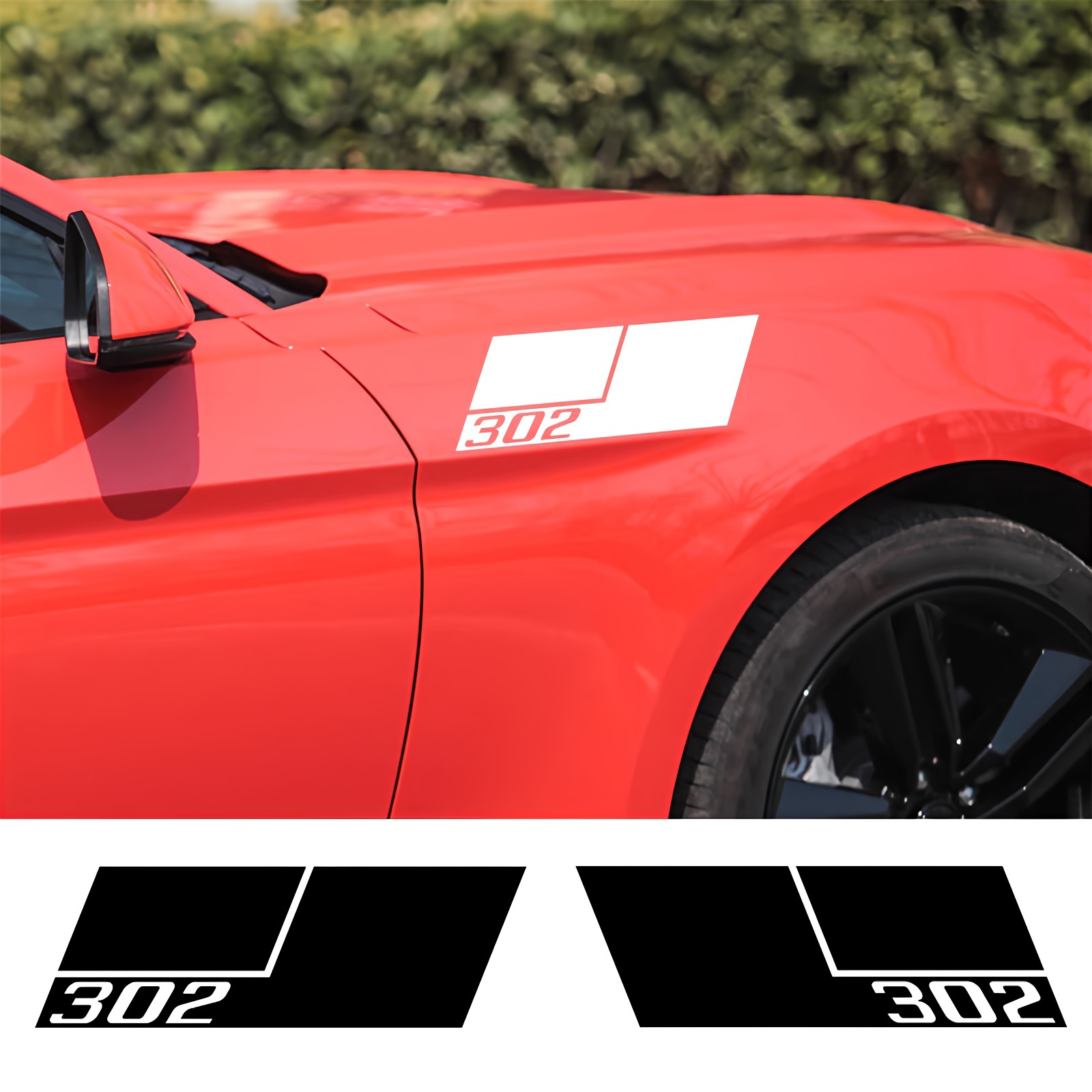 适用于福特野马谢尔特GT改装引擎盖发动机罩侧面贴纸302图形拉花