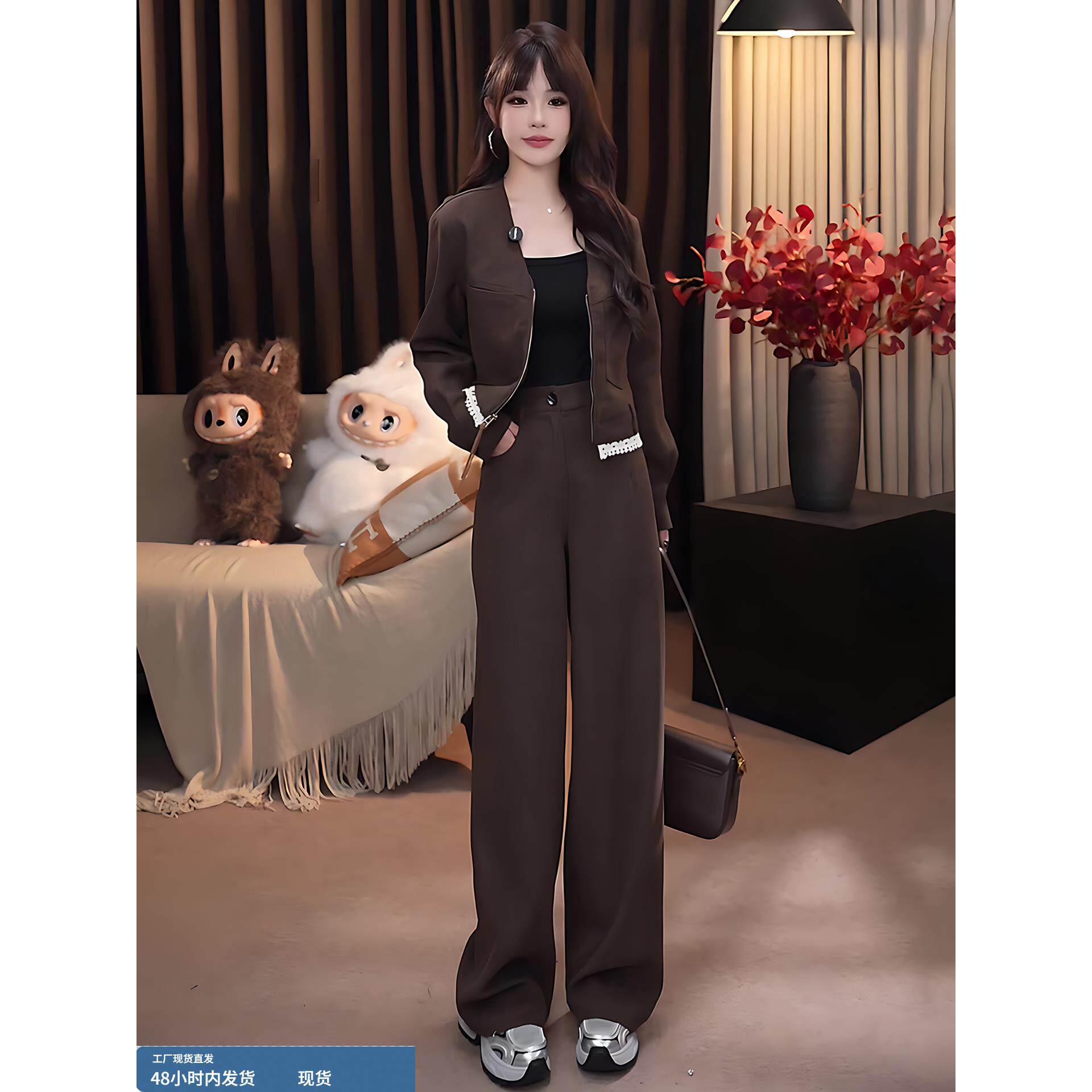 韩风chic高级感一整套穿搭时尚减龄休闲运动卫衣长裤两件套女秋装