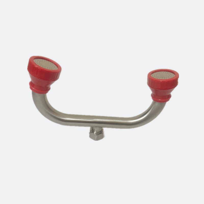 验厂实验室双口304不锈钢牛角管洗眼器4分配件增压喷头实验室专用
