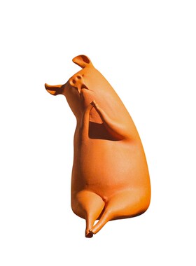 现代卡通创意电镀小猪雕塑摆w饰售楼处样板间软装饰儿童房简约摆