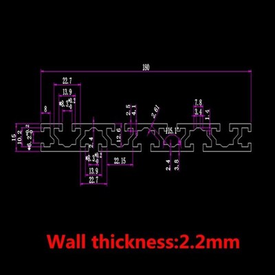1PC 15180 Aluminum Profile Extrusion 100-450Pmm Length CNC P
