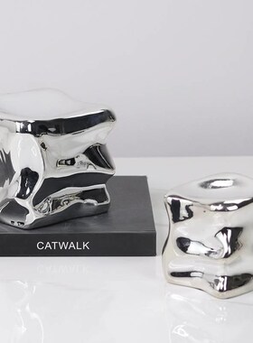 现代简约异形镇i纸抽象树脂冰块摆件样板房室内软装立方体装饰品