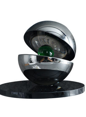 现代简约拼色水晶球摆件北欧轻奢客厅书房玄关办公室桌Y面软装饰