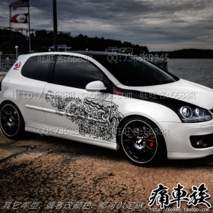 汽车贴纸彩贴尚酷POLO奥迪A 饰D改装 大众高尔夫7车贴拉花7.5 GTI装