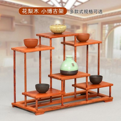 桌面紫砂茶壶架子茶具架小博古架多宝阁置物架实木质展示架摆件架