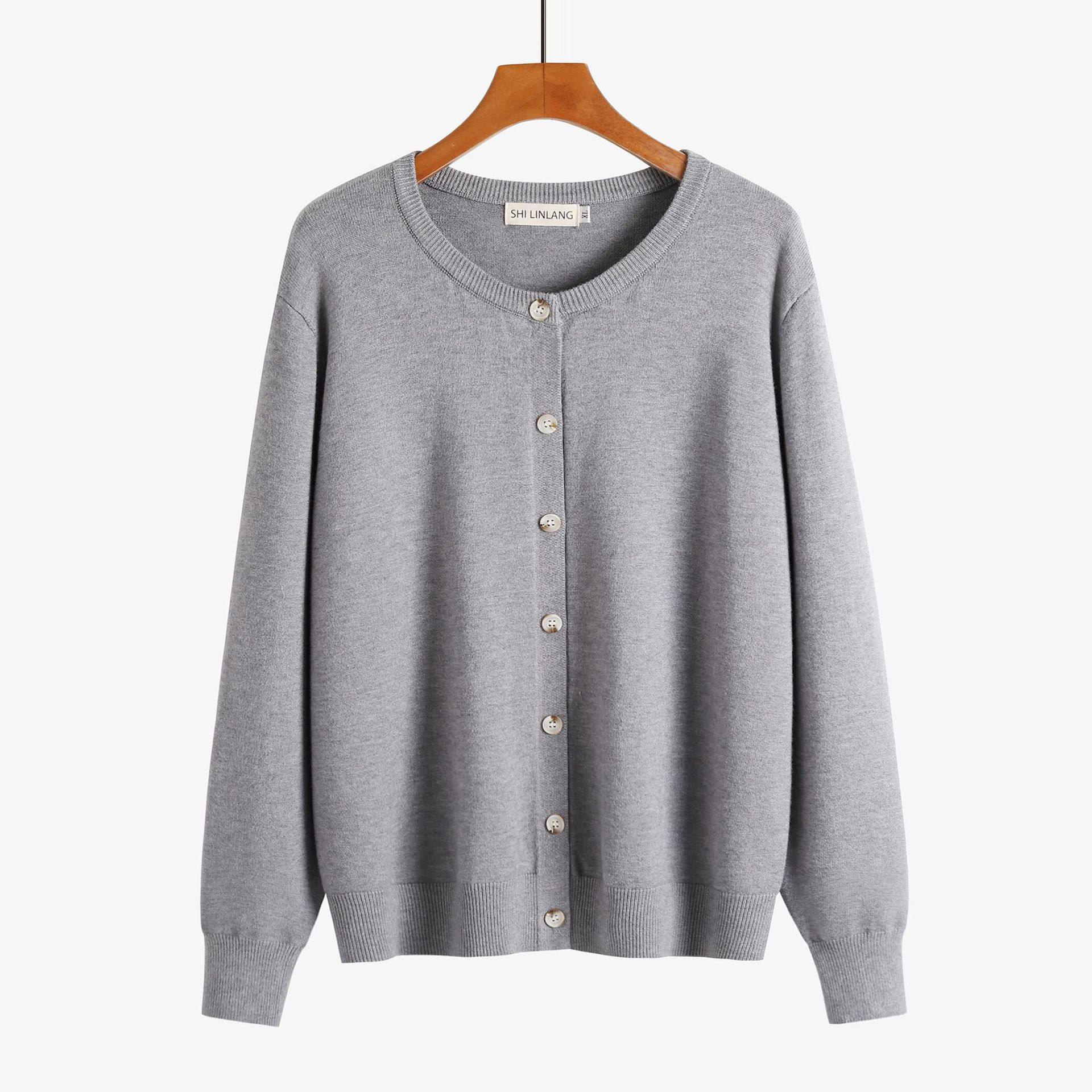 2026春秋女圆领毛衣外套开衫百搭基础软糯针织衫加肥加大码 240斤,女装/女士精品,羊绒衫,淘宝优惠券,粉丝福利购,淘宝优惠卷