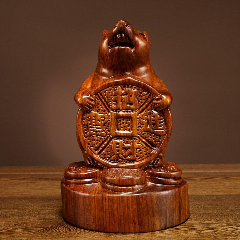 花梨木雕老鼠摆件实木质雕刻十A二生肖鼠家居客厅电视柜装饰工艺,家居饰品,装饰摆件,淘宝优惠券,粉丝福利购,淘宝优惠卷