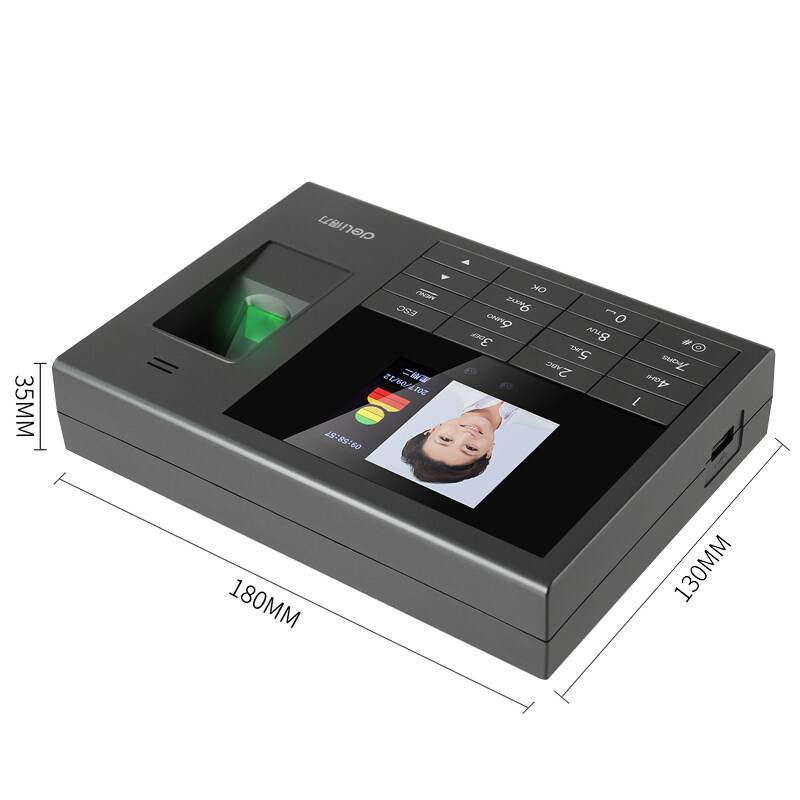 3765人脸i指纹混合识别考勤机上班签到机免软件打卡机