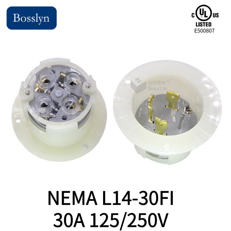 厂家l14c-30美规四极插头ul美式机电设备电源插头30a125/250v