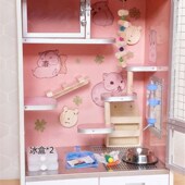 Solid Wood Ecological Totoro Villa Cage Board Pet Cabiinet