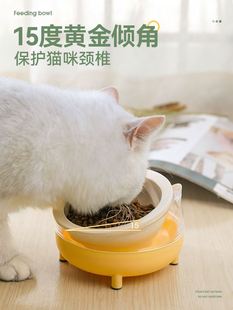 猫碗陶瓷保护颈椎猫咪饭碗水碗不锈钢防打翻饭盆狗碗狗盆宠物食盆