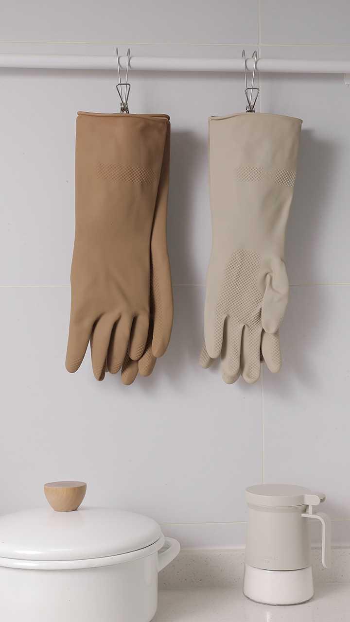 尤本家居洗碗手套家务清洁手套女厨房耐用型家用防水乳胶加厚手套