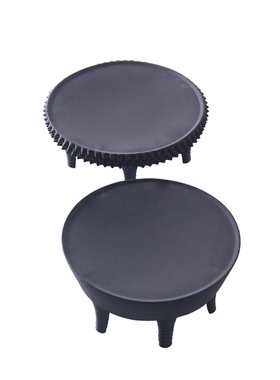 新中式现代c简约高脚磨砂黑白陶瓷花瓶摆件样板房客厅餐桌果盘饰