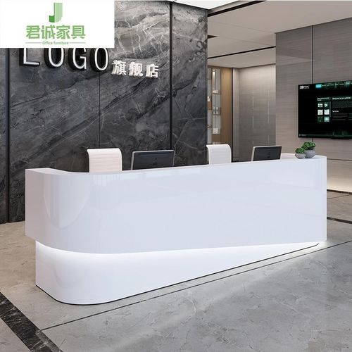 公司烤待漆台简约现前o代接台美容院收W068银台酒店吧大厅弧形白