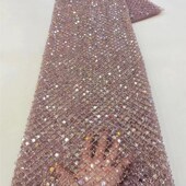 礼服蕾丝绣花布料网布亮片Boeaded 珠管绣婚 Fabric Sequin Lace