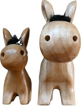 天然香味木头质感 好运s犟毛驴客厅桌面摆件装饰品可爱生日礼物男