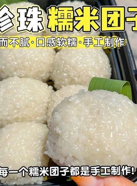 珍珠糯米团子纯手工豆沙黑芝麻味传统糕点素食糯米团子三餐代餐L