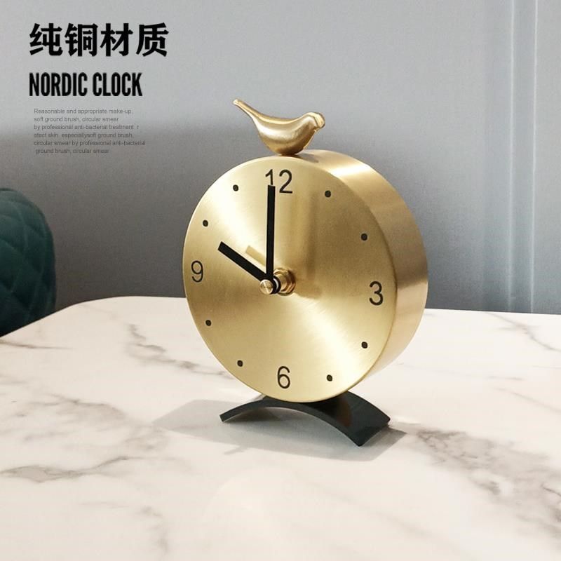 北欧现代简约黄铜小鸟座钟家用时尚台式钟L 钟静音创意桌台面装饰,家居饰品,座钟,淘宝优惠券,粉丝福利购,淘宝优惠卷